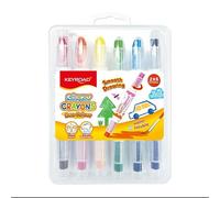 Stylos gel bicolores KEYROAD, double pointe, lot de 6, couleurs assorties