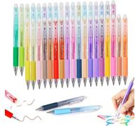 Stylos gel effaçables - Coffret de 36 - Pointe de 0,7 mm - Encre effaçable - Gomme - Stylos bille de couleur - Rétractables - Gomme pour dessin
