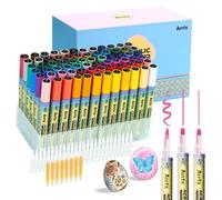 Stylos marqueurs à base d'acrylique, 72 couleurs, pointe de 3 mm, pour pierre, bois, toile, verre, métal