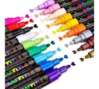 Stylos Marqueurs De Peinture Acrylique, Lot De 18 Pièces, Pour Roches, Artisanat, Céramique, Verre, Bois, Tissu, Fournitures D'artisanat Sur Toile
