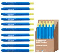 Stylos marqueurs rétractables, détectables, de couleur jaune, lot de 10