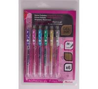 Stylos Paillettes Encre Gel De 6 Couleurs Marque Auchan
