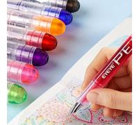 Stylos plume à plume fine, coffret de 9 couleurs | Stylos plume jetables à plume en acier inoxydable fine, 9 couleurs, pas besoin de changer d'encre, écriture fluide, idéal pour le bureau et l'école