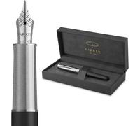 Stylos plume Parker Sonnet - Collection "Héritage du vol" - Plume en or 18 carats, fine, avec encre noire - Finition chromée