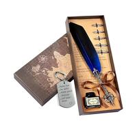 Stylos Plume | Séchage Rapide avec Plumes de Remplacement Porte-Clés | Set d'Encres et d'Accessoires pour Écriture - Pour Journal Signatures Pratique Débutants Anniversaire Noël Maison Bureau École