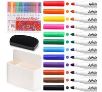 Stylos pour tableau blanc, coffret de 12 couleurs avec support magnétique et éponge
