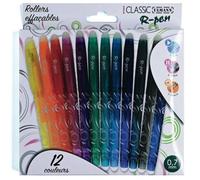 Stylos Roller Effaçables - Mine De 0,7mm - 12 Couleurs - R-Pen - Ulmann