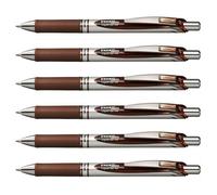 Stylos Roller encre gel rétractable ENERGEL BL77 Pointe 0,7 mm marron - PENTEL - Lot de 6