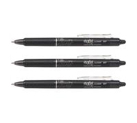 Stylos roller rétractable Frixion Ball Clicker - PILOT - 0,7mm - Encre noire - Lot de 3