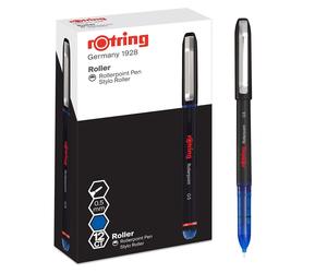 Stylos rollerball, pointe de 0,5 mm, encre bleue, boîte de 12