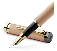 Stylos Vulpen Luxe en bambou - Coffret cadeau - Contient 6 cartouches d'encre - Convertisseur pour remplir avec encre liquide - Encre fluide - Héritage intemporel - Pointe