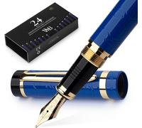 Stylos Vulpenset, pointe moyenne, comprenant des cartouches d'encre, un convertisseur d'encre et une boîte cadeau