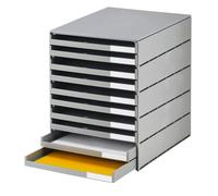 styro 23102-85 Schubladenbox styroval grau DIN C4 mit 10 Schubladen