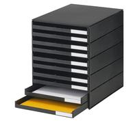styro 23102-90 Boîte à tiroirs styroval noir DIN C4 avec 10 tiroirs