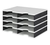 styro 268-0204.98 styro Unité de base styrodoc duo, 8 compartiments, gris/noir