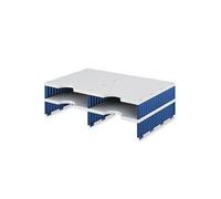 styro 268-1202.38 Unité de montage styrodoc duo 4 compartiments bleu/gris(T)