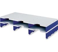 styro 268-1302.38 Unité de montage styrodoc trio 6 compartiments bleu/gris(T)