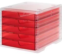 styro 275-8430.22224 styro Schubladenbox styroswingbox light cranberry DIN C4 mit 5 Schubladen