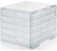 styro 275-8430.224 styro box à tiroirs styroswingbox light transparent DIN C4 avec 5 tiroirs