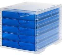 styro 275-8430.324 styro Schubladenbox styroswingbox light blau DIN C4 mit 5 Schubladen