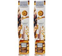 Suarez Sweet Home Collection Parfum Environnement Bâtons Huile Essentielle Parfumé Diffuseur Maison Chocolat, Cheesecake, Crème Caramel, Cookies, Cotton Candy 100 Ml (Cookies, 2 unités)