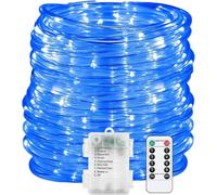 SUAVER Tube Lumineux à Pile LED Guirlande Lumineuse Corde avec télécommande,Étanche Luminosité Variable Tuyau de Intérieures et Extérieures,Décoration Fête,Mariage,Noë (Bleu, 20m 200LED)