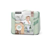 Suavinex, Réhausseur de Chaise Haute Bébé, Siège pour Bébé Portable Convertible en Mallette Transportable, Siège Table Ultra Léger, Compact, Siège Moelleux avec Harnais 3 Points, Bébé +6 Mois, Vert