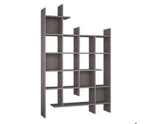 SUBLEEM Étagère MILENA Moka clair Marron Asymétrique Nombreux rangements Mélaminé