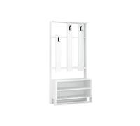 SUBLEEM Meuble d'entrée FILDA Blanc Blanc 3 cintres
