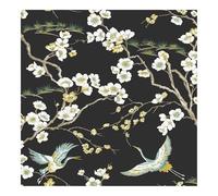 Sublime Papier peint intissé Oiseaux Japonais 1005x52cm Noir, Vert
