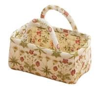 SUBLXPoten Paniers De Rangement MatelasséS à Motif Floral Panier de rangement en tissu coton épais petite taille, Organization à domicile for cosmétiques, jouets, collations, ménager