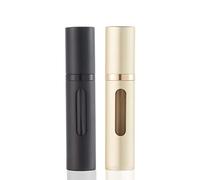 SUBORAWOS Mini vaporisateur de parfum rechargeable pour les déplacements, flacon pulvérisateur vide pour parfum, sac à main, flacons de parfum pour voyage, 5 ml (noir et doré)
