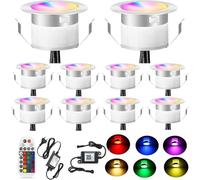 SUBOSI Lot de 10 Spots LED Encastrables Extérieur WiFi RGB+Blanc Chaud, Ø31mm Projecteur de Sol Intelligent IP67 Dimmable, Compatible Alexa et Google Home, pour Terrasse Jardin Escalier
