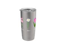 Subtile anti-trump fleur freesia marguerite tulipe Gobelet isotherme en acier inoxydable double paroi