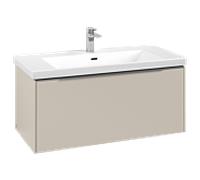 Villeroy und Boch Subway 3. 1930 C569L0VN 97,3x42,9x47,8cm, avec LED / poignée aluminium brillant, gris cachemire