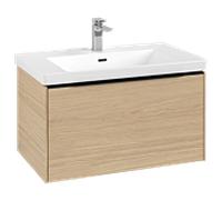 Villeroy und Boch Subway 3. 1930 C573L1VJ 77,2x42,9x47,8cm, avec LED / poignée Volcano noir, chêne nordique