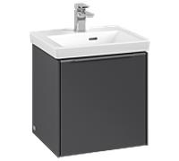 Villeroy & Boch Meuble sous-vasque Subway 3.0 1 porte gauche graphite poignée aluminium brillant