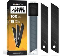 Subzonal-100 X Lames De Cutter 18 Mm Extra Tranchantes En Acier Au Carbone Japonais I Lames Sécables Professionnelles Noires Pour Cutters Et Cutters À Moquette I Lames De Rechange