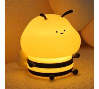 Subzonal-Abeille Veilleuse Bébé, 7 Rgb Couleurs, Veilleuse Enfant Chambre Salon, Led Lampe De Chevet Dimmable, Usb Rechargeable Lampe Avec Minuteur, Silicone, Deco Chambre Bebe