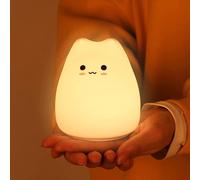 Subzonal-Bébé Chat Veilleuse Enfant Kawaii Deco Chambre Fille, 7 Couleurs Veilleuse Chat Bébé Lampe De Chevet, Mignon Lampe De Nuit En Silicone Pour La Maternelle,Cadeaux Pour Bébé Filles Et Garçons