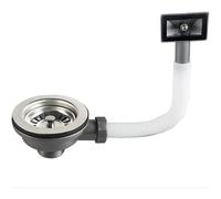 Subzonal-Bonde D'évier Avec Carré Trop Plein Panier Inox 110 Mm 1¿"", Acier Inoxydable + Abs, Bonde + Panier