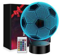 Subzonal-Cadeau Garçon 5 6 7 8 9 10 11 12 13 14 Ans, Cadeau Foot Garcon, Veilleuse 3d Illusion Football Pour Enfants En 16 Couleurs, Lampe Foot, Decoration Chambre, Chambre Enfant Garcon