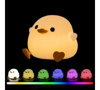 Subzonal-Duck Veilleuse Enfant Rechargeable, 7 Couleurs Led Veilleuse Bébé, Portable Lampe Enfant À Gradation Tactile, Silicone Canard Lampe Bebe Kawaii Pour Chambre Décoration De Bébé