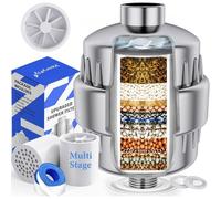 SUBZONAL-Filtre de Douche Anti-Calcaire à Turbo-Boost, 2 Cartouches de Filtre Remplaçables, Filtre Eau Douche Élimine le Chlore, les Métaux Lourds, Protège la Peau et Améliore la Qualité de l'Eau