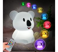 Subzonal-Koala Veilleuse Enfants - Lampe De Chevet En Silicone/Lumières Baby/Lampe De Chambre De Bébé/Lampe De Lit Pour Enfant - Luminosité Et Couleur Réglables/Réglage De L'heure - Moyen