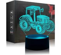 Subzonal-Lampe 3d Tracteur, Veilleuse 3d Tracteur, Veilleuse En Forme De Camion Pour Enfants, Base En Pastique Écologique Et Panneau Lumineux En Acrylique, Tension De Sécurité De 5v, Cadeau Surprise