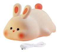 Subzonal-Lapin Capteur Tactile Veilleuse Lumière Douce Pour Le Sommeil Des Enfants Usb Rechargeable Gel De Silice Led Mignon Lapin Veilleuse