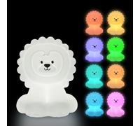 Subzonal-Led Mignon Lion Enfant Veilleuse Enfants Lampe 7 Changement De Couleur Portable Animal Silicone Lumières Usb Chargeable Pour Enfants Toddler Lampe De Chevet Chambre Tactile Veilleuses Multic