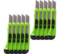 Subzonal-Lot De 10 Cutters Professionnels Largeur De Lame 18 Mm Couteau À Tapisser En Acier Inoxydable Poignée Ergonomique, Blocage Couteau À Carton Cutter Pour Papier Peint, De Coupe