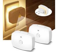 Subzonal-Lot De 2 Veilleuse Prise Électrique Led Avec Détecteur De Mouvement, Rétroéclairage Doux Pour Bébé Allaitement, Intensité & Couleur Réglable. Lampe Nuit Automatique Couloir Chambre Escalier